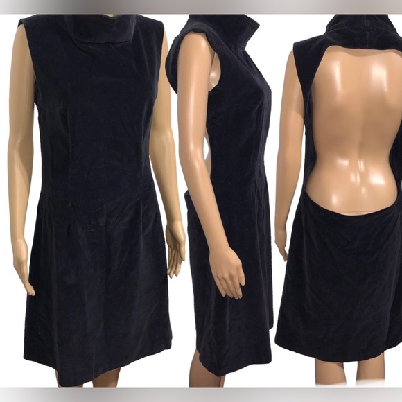 i clothing co. Dresses & Skirts - individual by i clothing co collared, sleeveless open back black corduroy dress